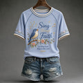 Women's Faith Floral Art Print T-Shirt