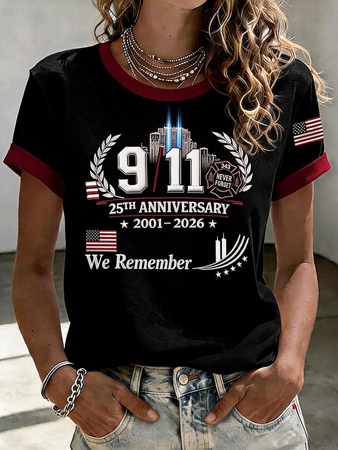 9.11 Never Forget Printed T-Shirts