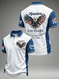 American 250th Anniversary Art Print Casual Men's Polo Shirt