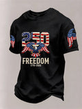 Men’s USA 250th Anniversary Embroidered Print Short Sleeve Waffle T-Shirt