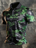Men's Retro "Patriot" Color-Block Short-Sleeve Polo Shirt