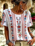 Women'S Casual Independence Day Print Top