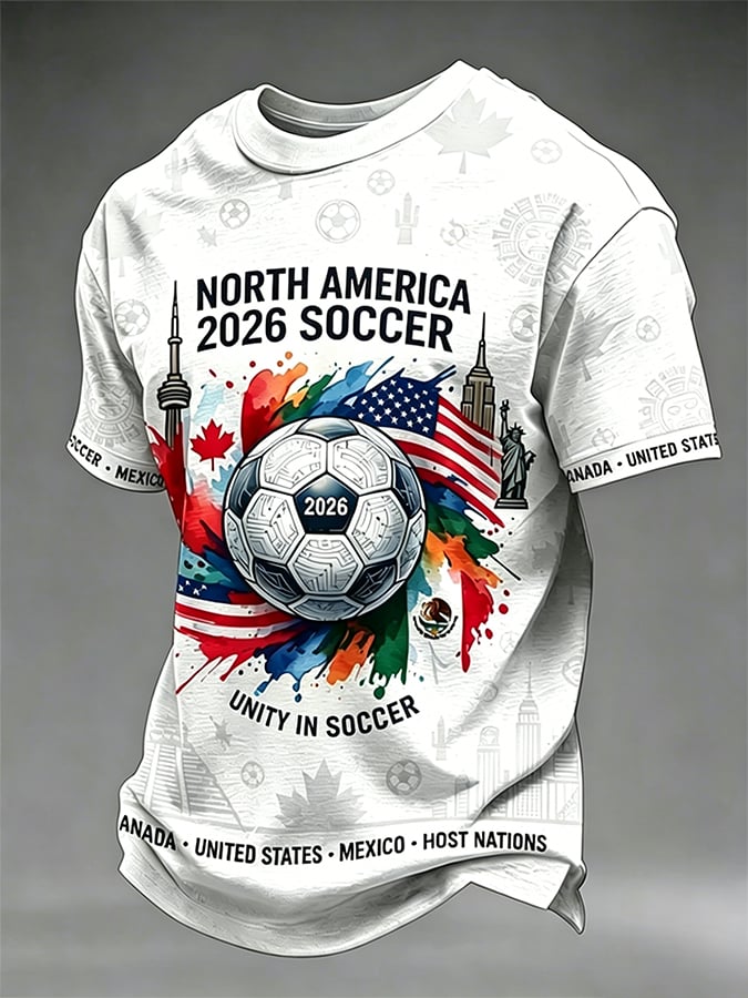 Men's Football Lovers Printed Casual T-shirt
