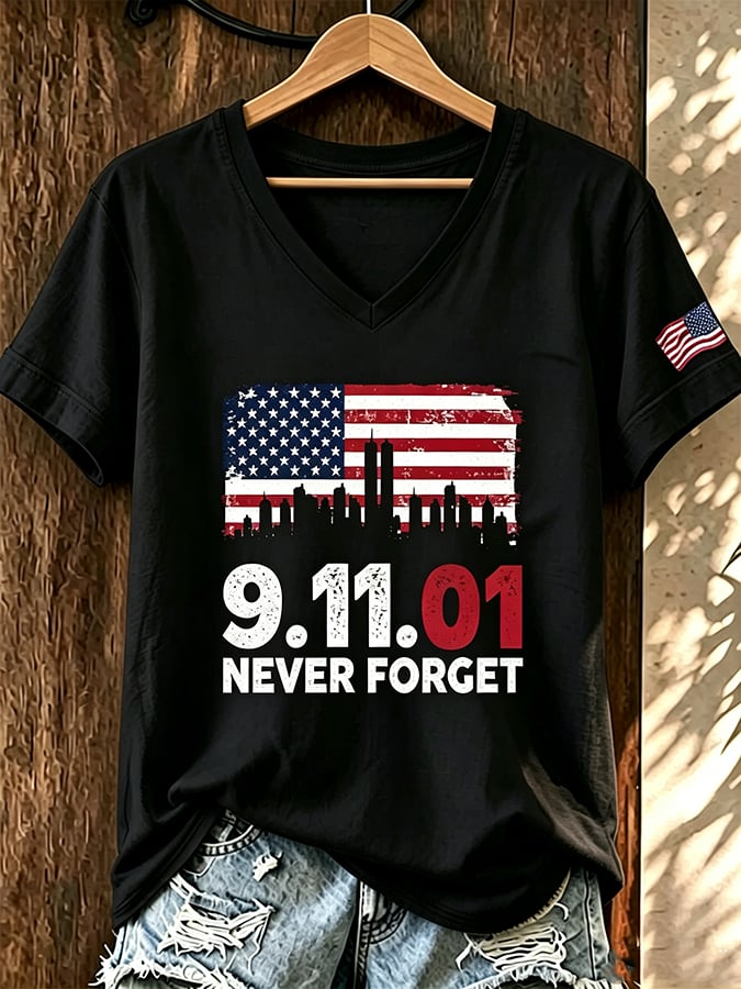 Women's 9.11 Never Forget Printed T-shirt