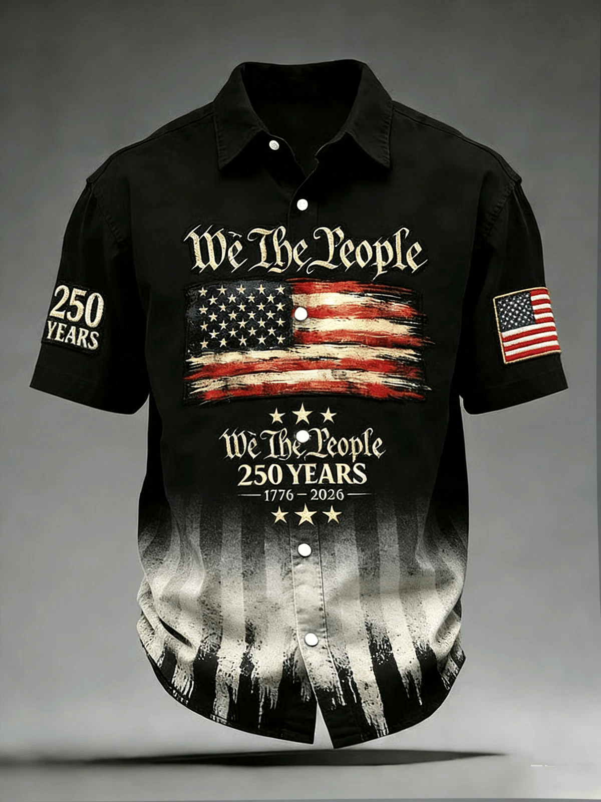 Men's Retro American 250th Anniversary Short-Sleeved Shirt