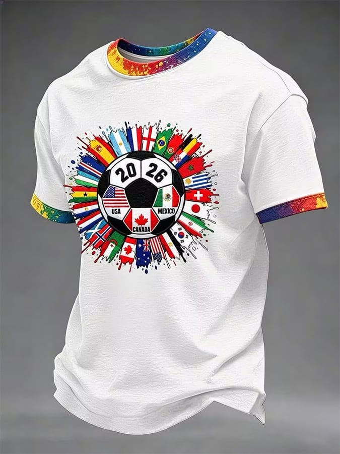 Men's Football Lovers Printed Casual T-shirt