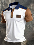 Men's Retro "Patriot" Color-Block Short-Sleeve Polo Shirt