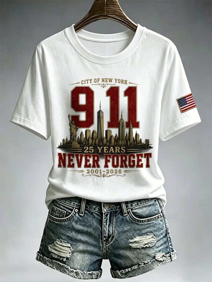 9.11 Never Forget Printed T-Shirts