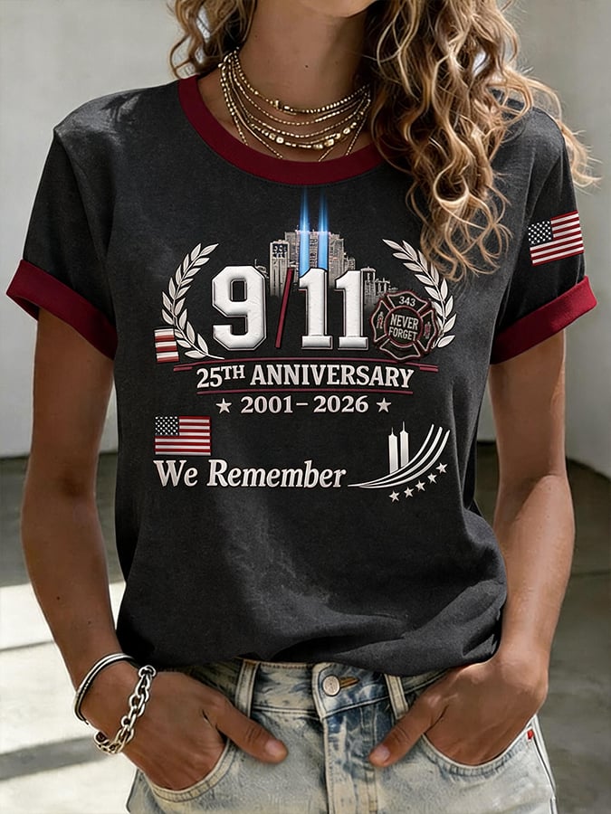 9.11 Never Forget Printed T-Shirts