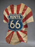 Men's 66 100th Anniversary Print Round Neck T-Shirt