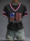 Women's 9.11 Never Forget Print V Neck T-shirt