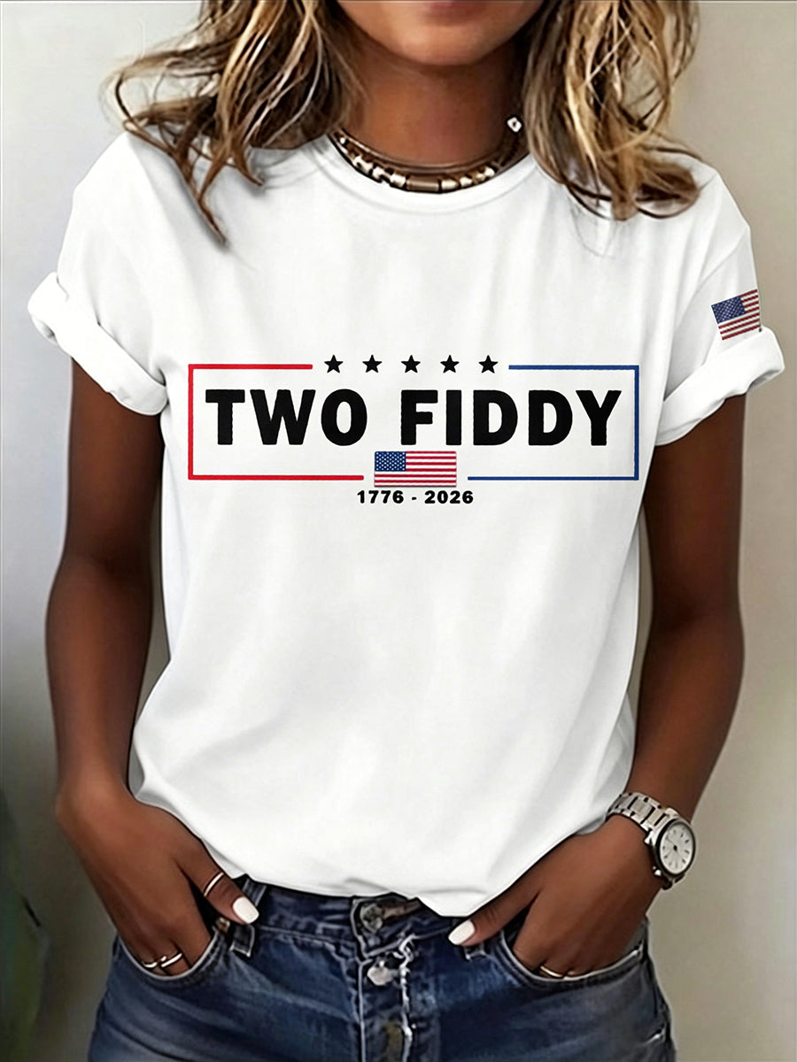 Women'S Two Fiddy Printed Casual T-Shirt