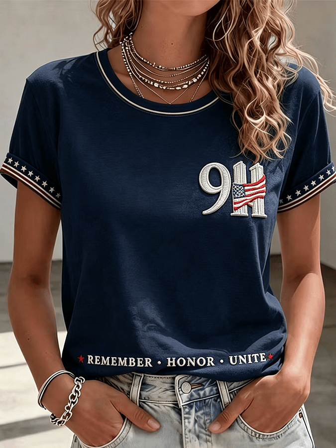 Women's Never Forget September 11 Print T-Shirt