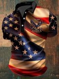 Men's America 250th Anniversary Print Casual Polo Shirt