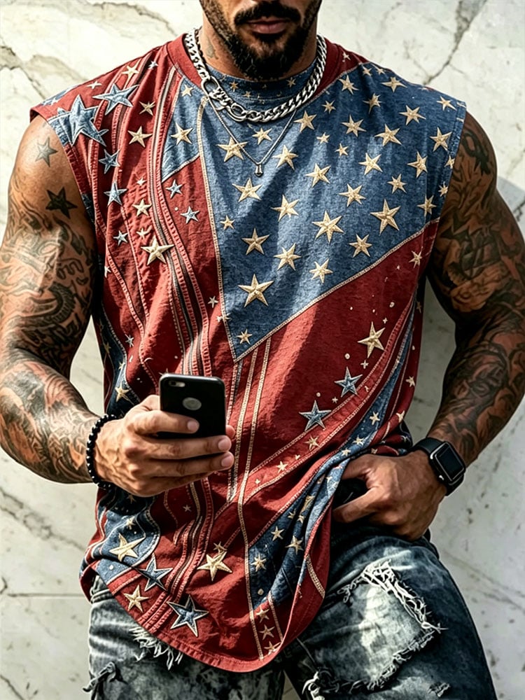 Men's 250th Anniversary Print Crew Neck Vest