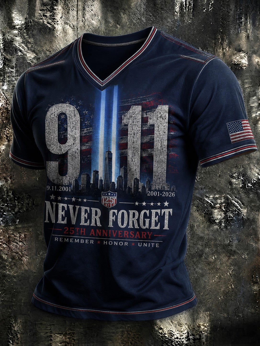 Men's 9.11 Never Forget Printed Casual Tops