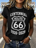 Women's Route 66 Centennial Print Casual T-shirt