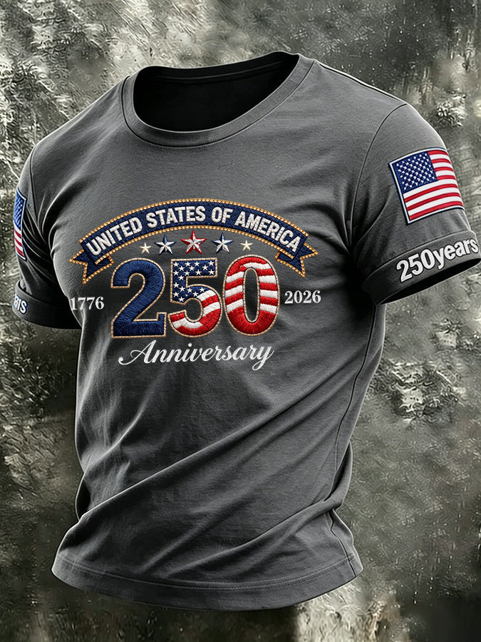 Men'S America Flag Printed Casual T-Shirt