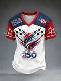 Men's 250th Anniversary Casual Printed Short-Sleeve T-Shirt