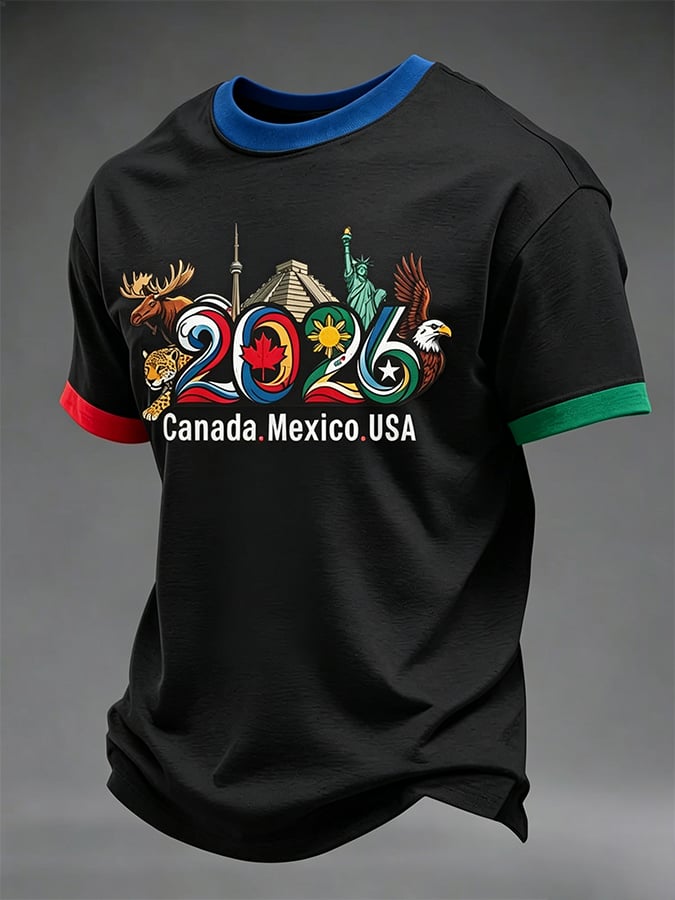Men's Football Lovers Printed Casual T-shirt