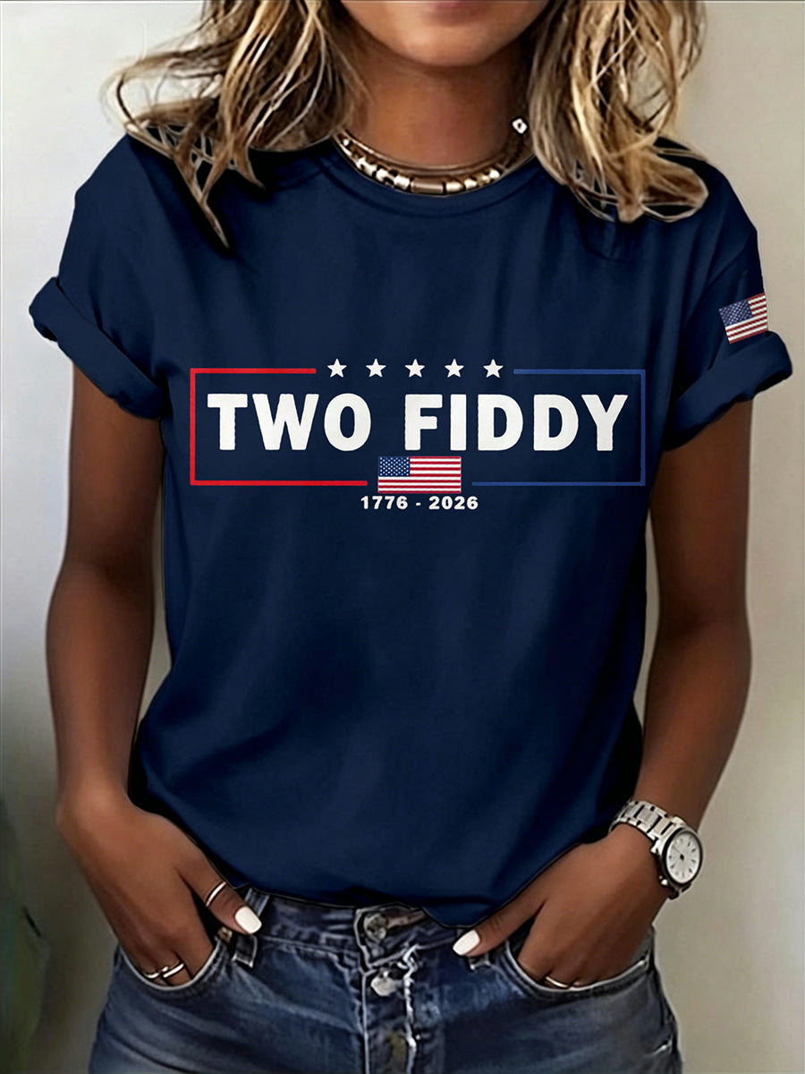 Women'S Two Fiddy Printed Casual T-Shirt