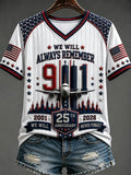 Women's 9/11 Commemorative Print Casual Top