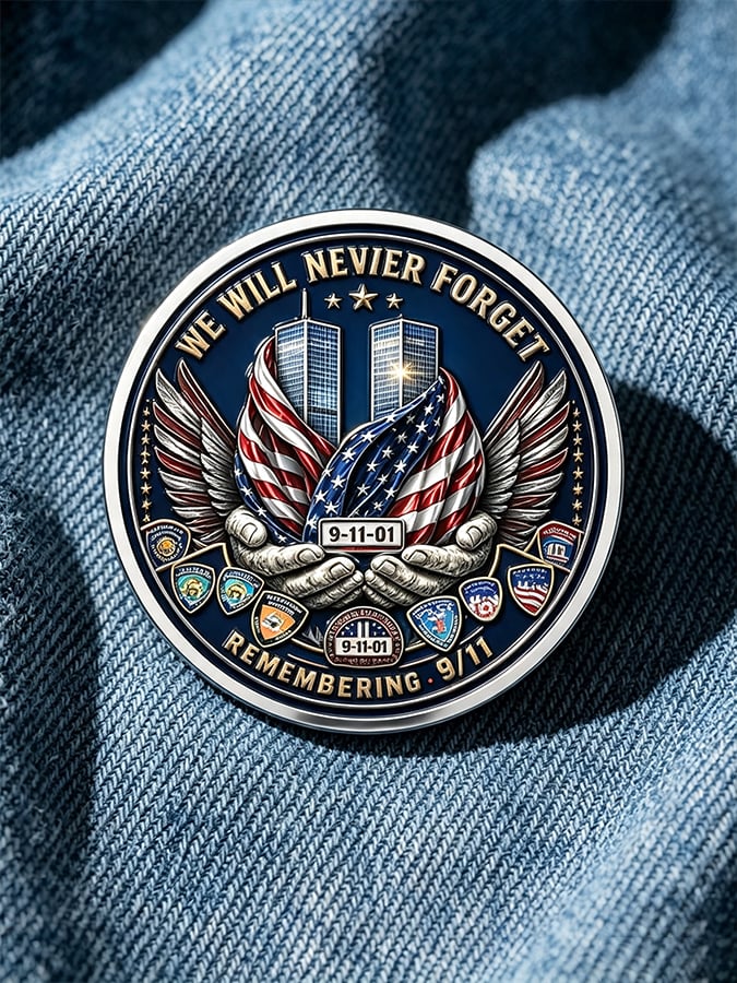 Unisex 9/11 25th Anniversary We Will Never Forget Brooch
