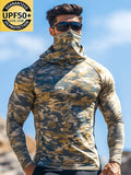 Men's Outdoor Sun Protection Breathable Cool Hooded Sun Protection Long-Sleeved Top