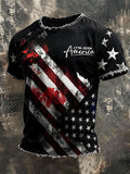 Men'S America Flag Printed Casual T-Shirt