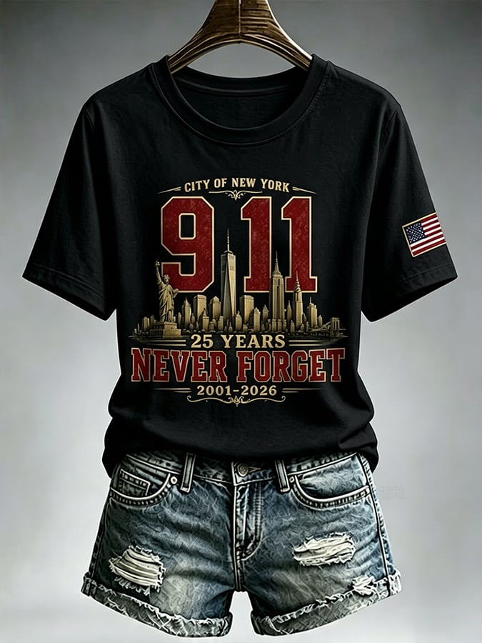 9.11 Never Forget Printed T-Shirts