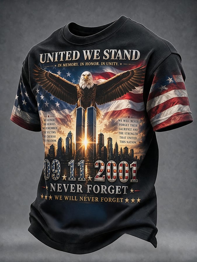 9.11 Never Forget Printed T-Shirts