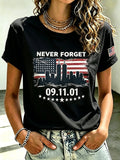 Women's  Retro  9.11 Never Forget Print T-shirt