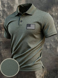 Men's Retro "Patriot" Quick-Dry Textured Fabric Polo Shirt
