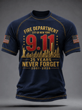 Men's 9.11 Never Forget Printing  T-Shirts