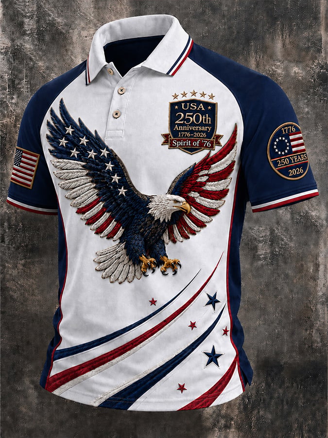 Men's U.S. 250th Anniversary Commemorative Printed Polo Shirt