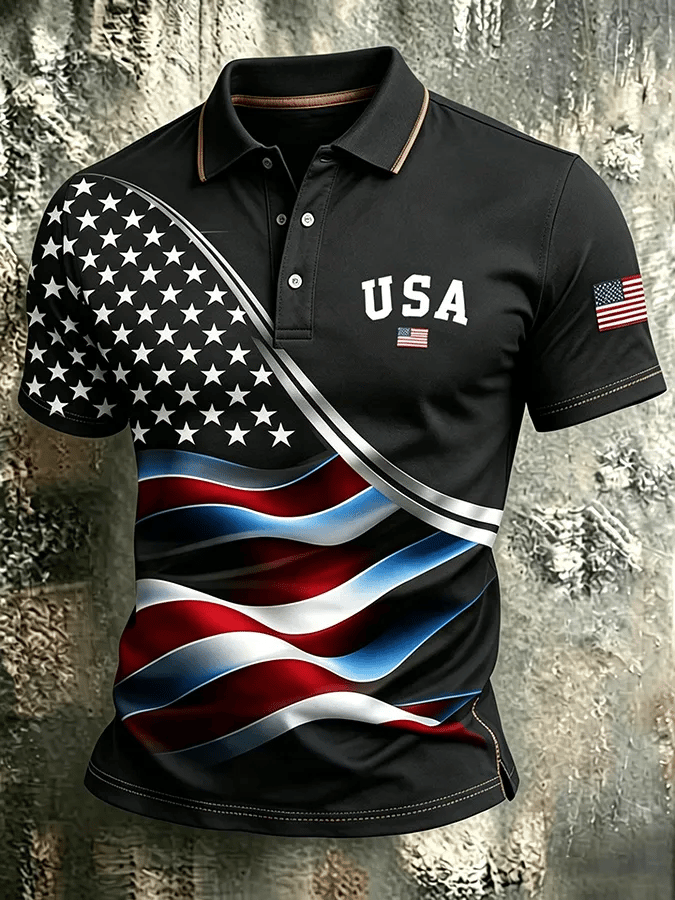 Men's USA 1776-2026 Freedom Printed Polo Shirt