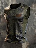 Men's Retro Independence Day Patriot Crew Neck Tank Top