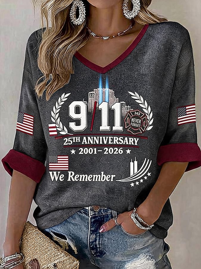 9.11 Never Forget Printed T-Shirts