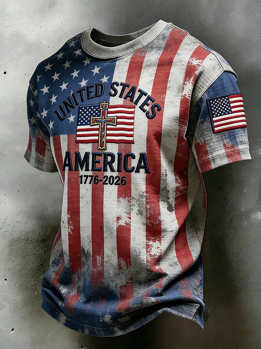 Men's American Anniversary Waffle-Knit Short-Sleeve T-Shirt