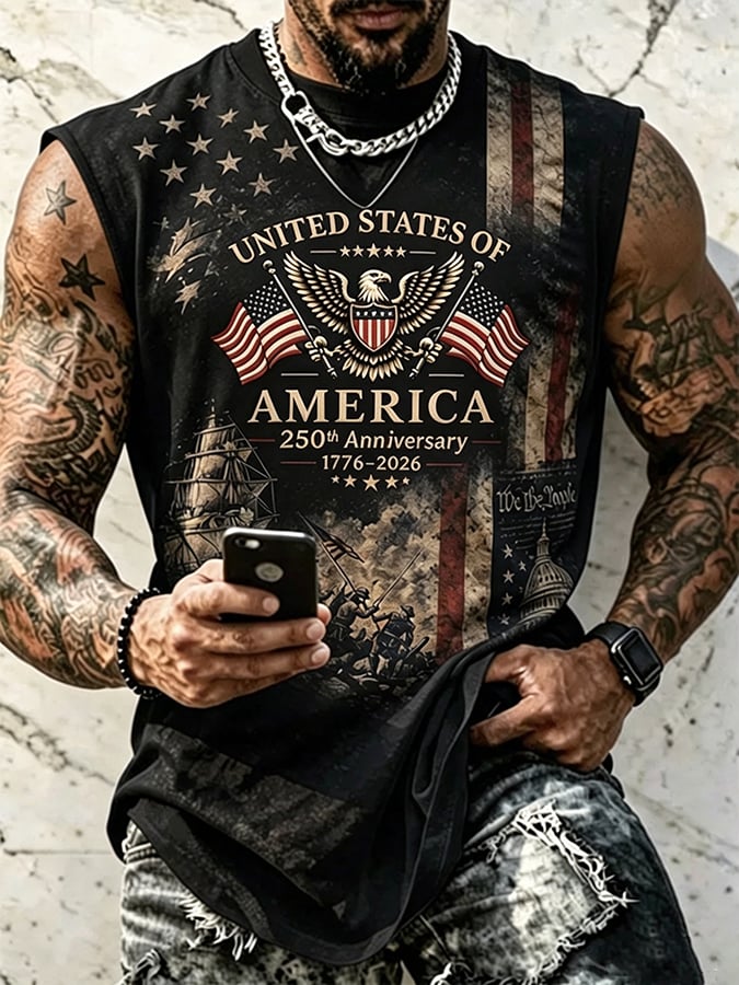 Men's 1776-2026 250 Years Of Independence Print Vest