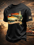 Men's Route 66 Centennial Mother Road Print Round Neck T-shirt