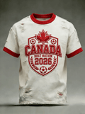 Men's Canadian Football Crew Neck Short-Sleeve Printed T-Shirt