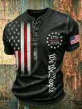 Men's American Flag Printed Casual T-Shirt