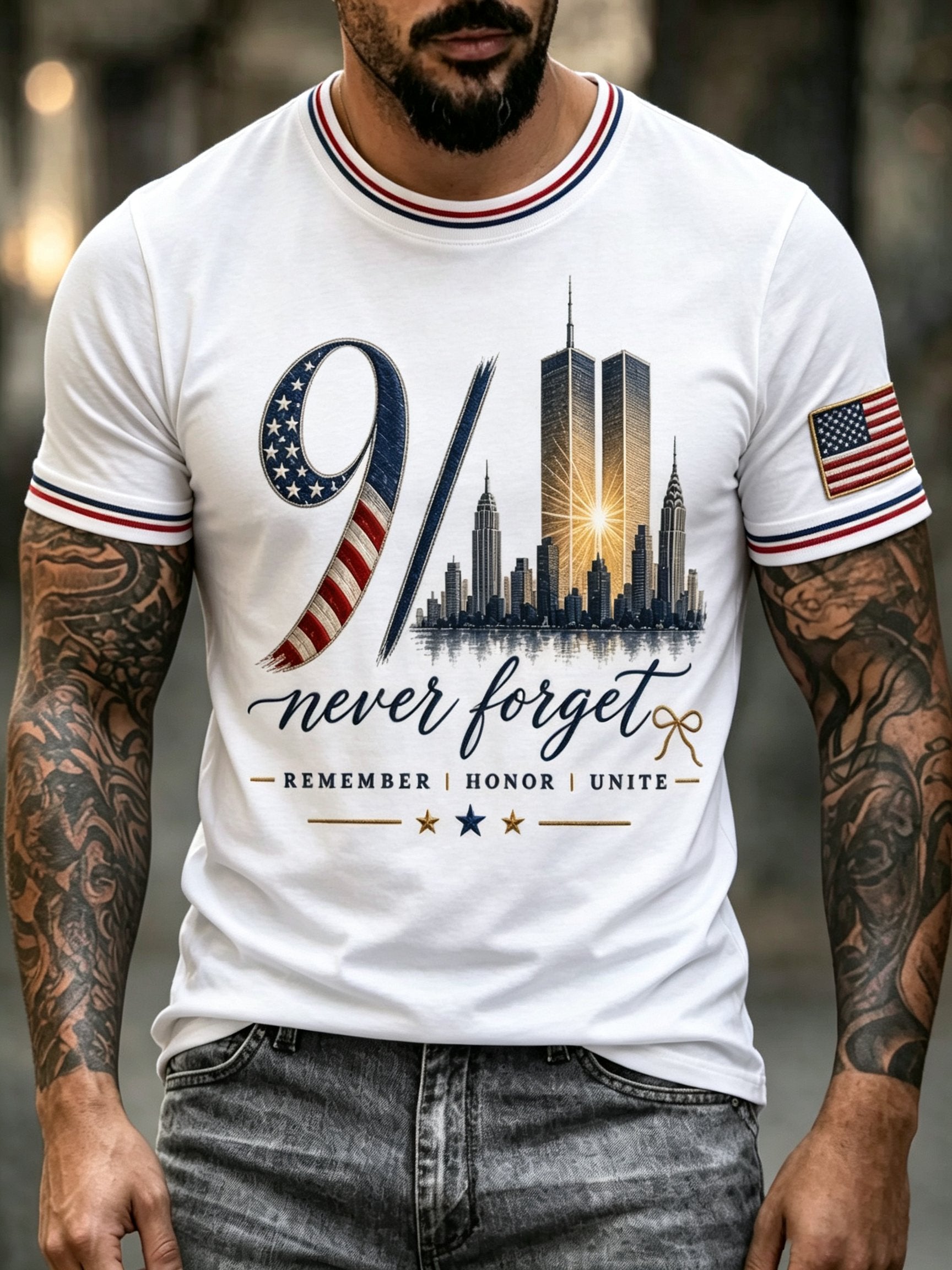 Men's 9.11 Never Forget Printed T-shirt