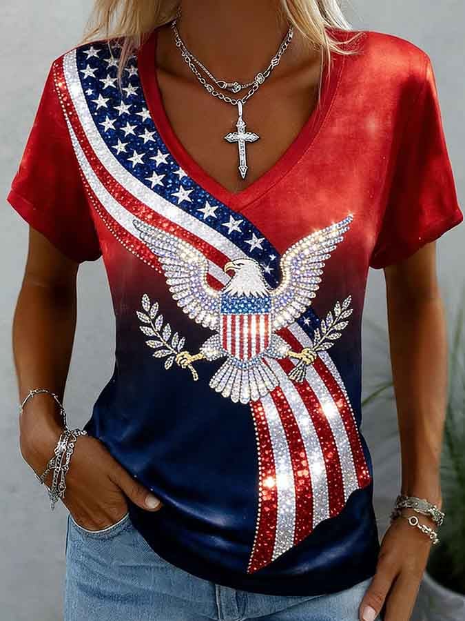 Women's 250th Anniversary Print V-Neck T-Shirt