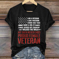 Women's Proud Female Veteran Casual T-Shirt