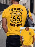 Men's 66 100th Anniversary Print Round Neck T-shirt