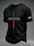 Men's Vintage Independence Day Eagle Flag Print Art T-shirt
