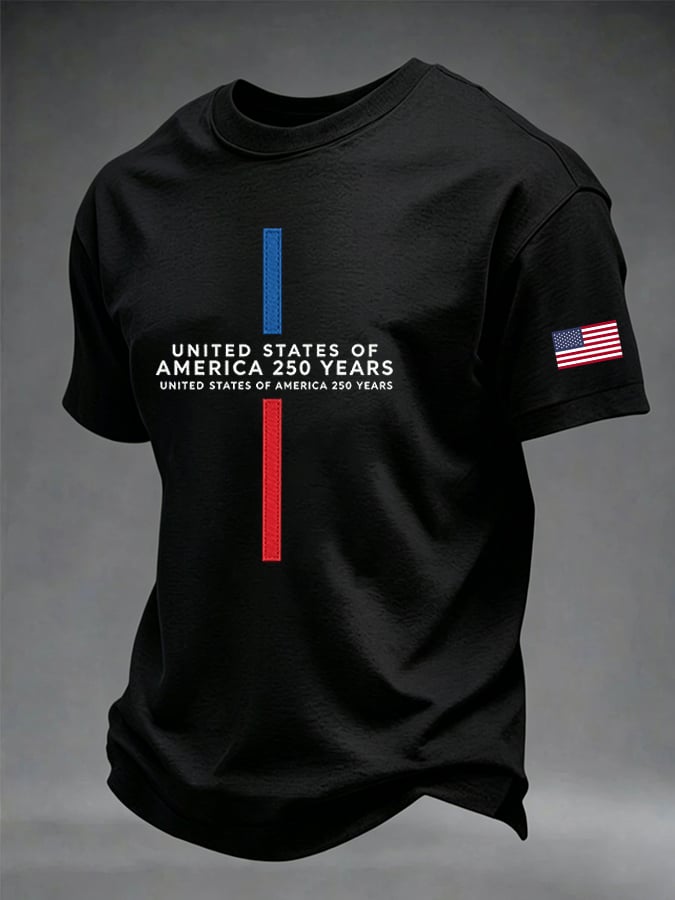 Men's Vintage Independence Day Eagle Flag Print Art T-shirt
