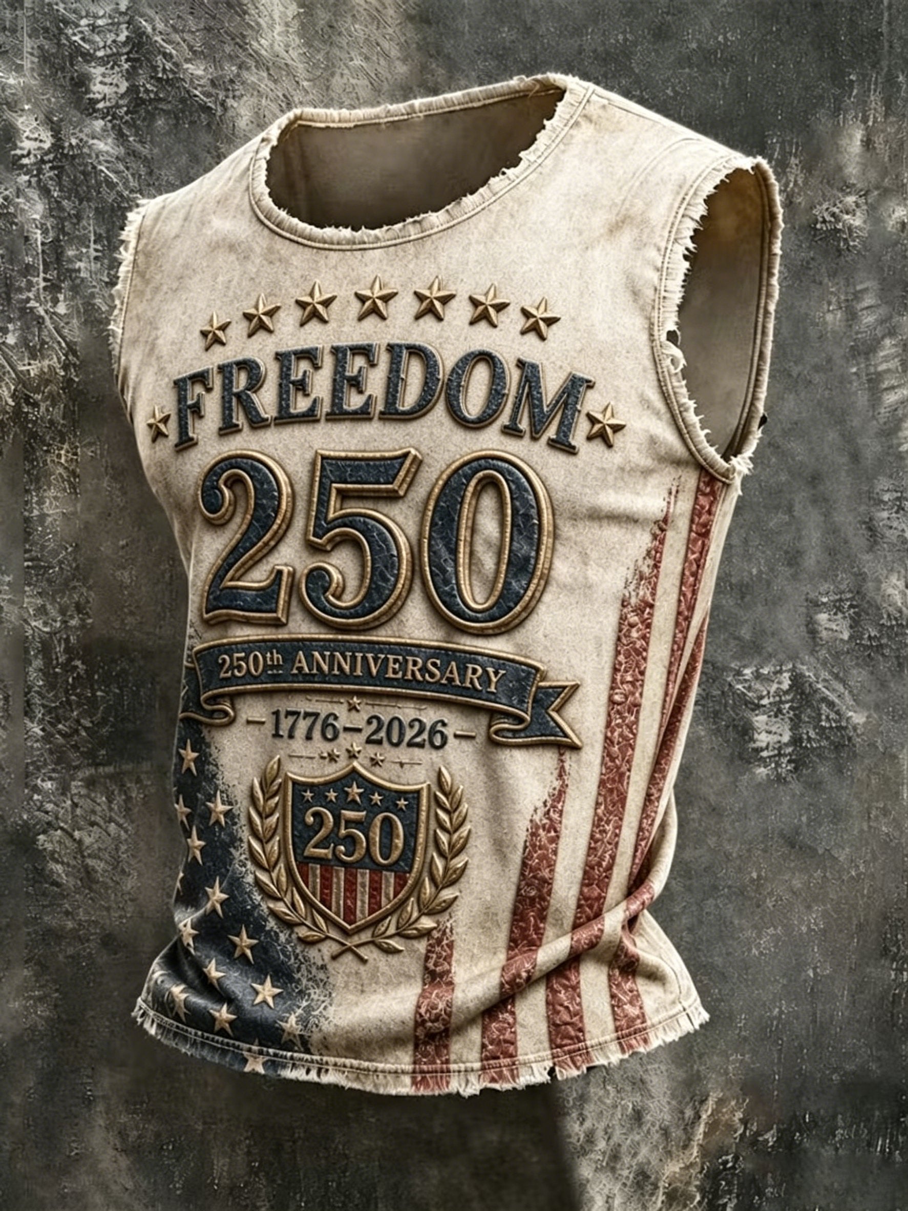 Men's 250th Anniversary Print Crew Neck Vest